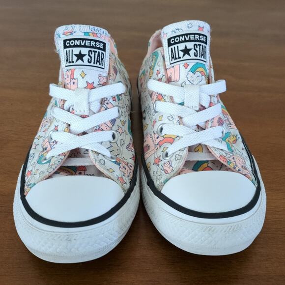 Convers Girls Chuck Taylor All Star Rainbow Castles Big Kids' Sneakers size 1 - Picture 6 of 9